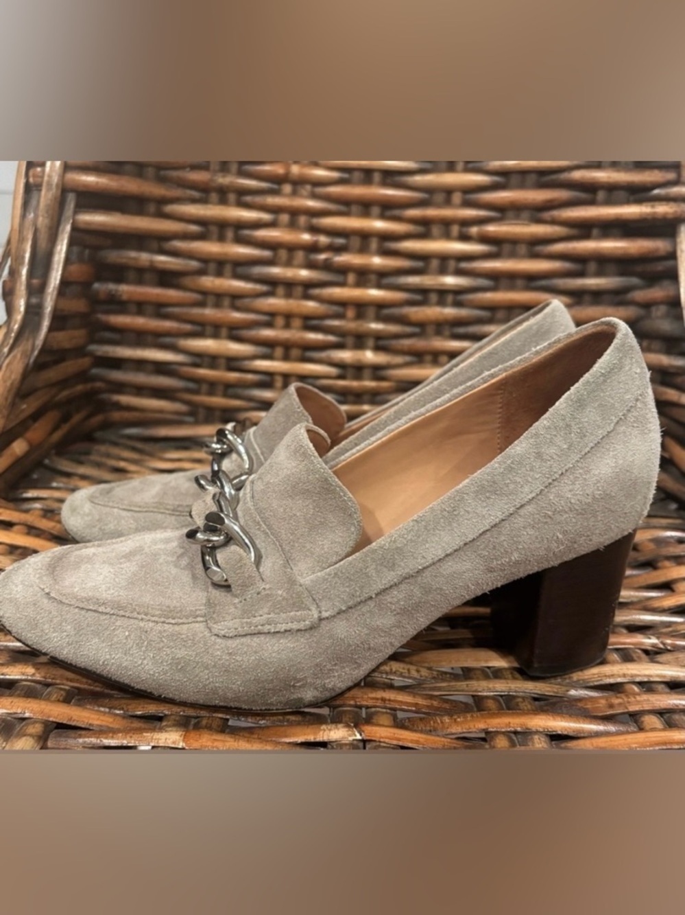 Johnston & Murphy Eleanor Chain Loafer
Tan Suede Heeled Loafers